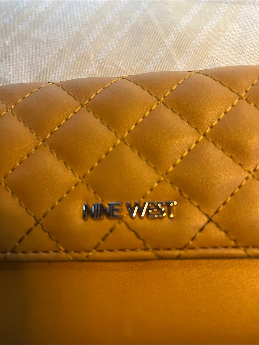 Nine West Quilted Mustard Yellow Women's Wallet - Picture 2 of 6